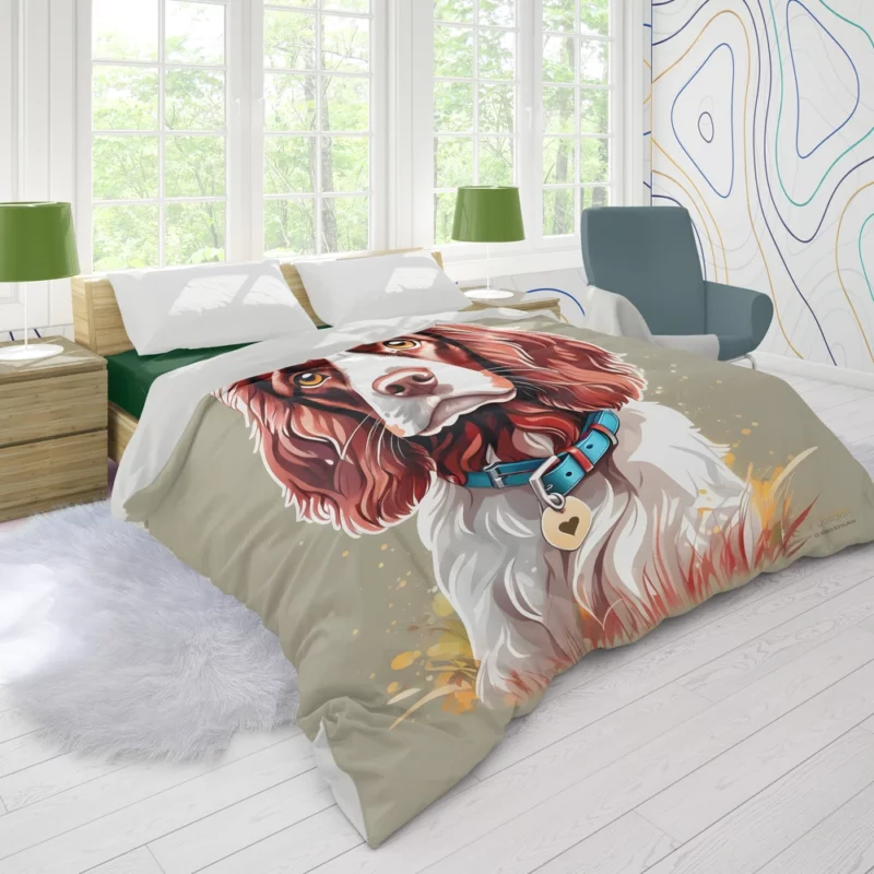 Teen Furry Companion Field Spaniel Dog Love Duvet Cover