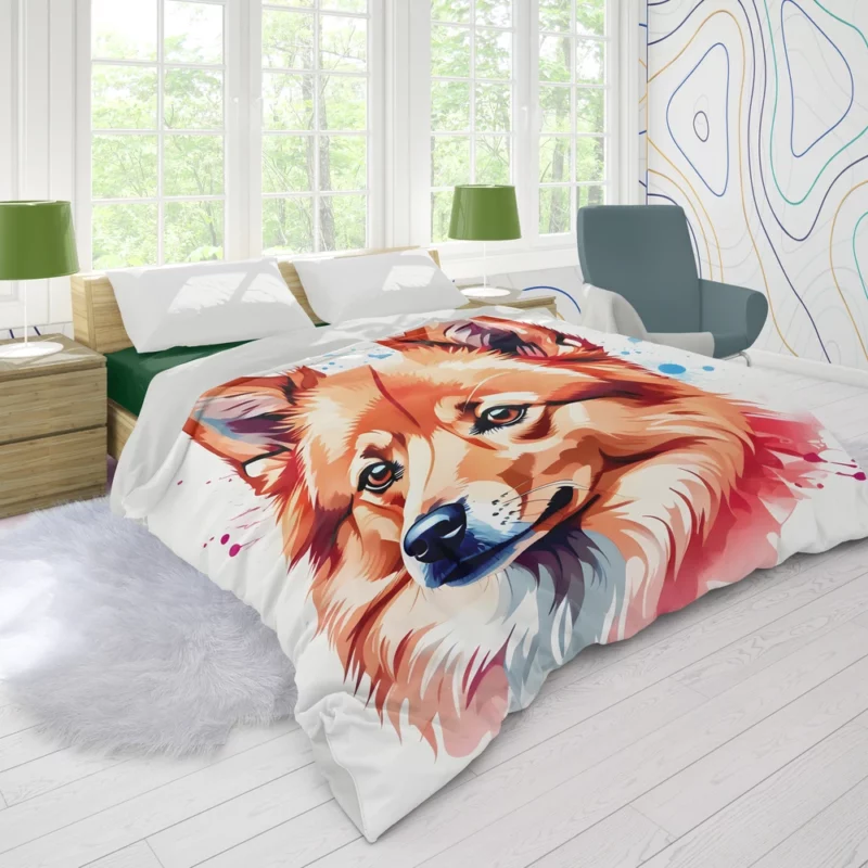 Teen Furry Companion Finnish Spitz Dog Love Duvet Cover