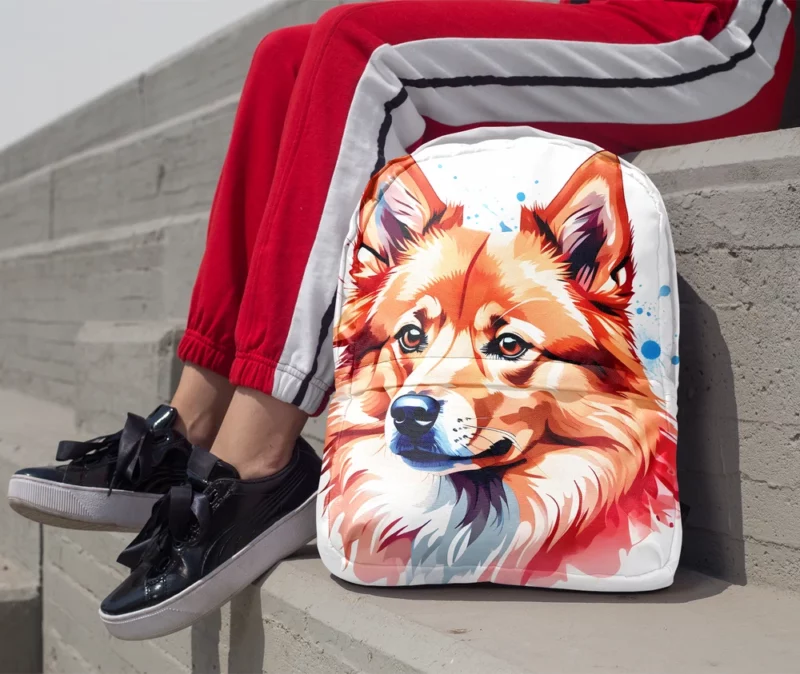 Teen Furry Companion Finnish Spitz Dog Love Minimalist Backpack 1
