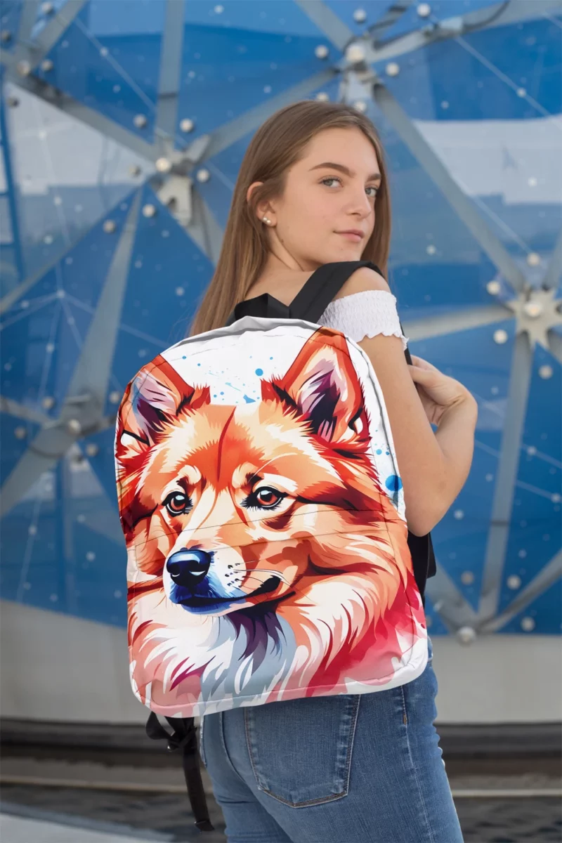 Teen Furry Companion Finnish Spitz Dog Love Minimalist Backpack 2