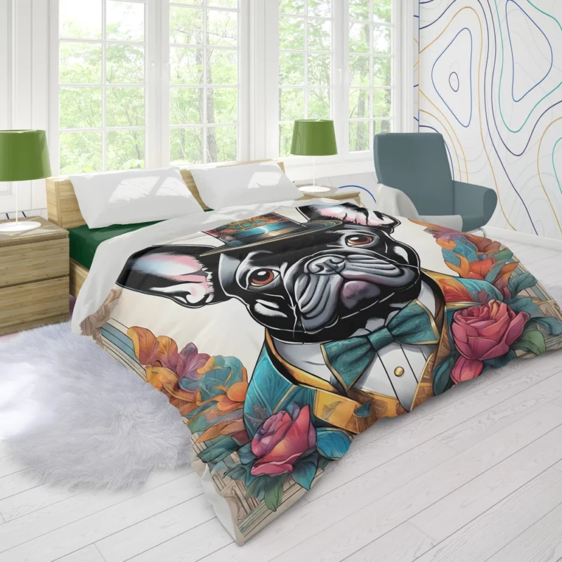 Teen Furry Companion French Bulldog Love Duvet Cover