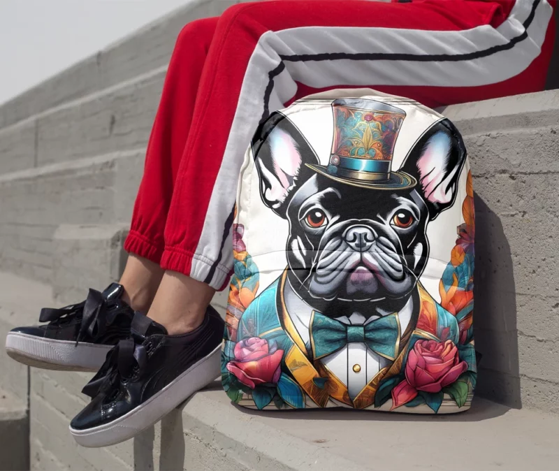 Teen Furry Companion French Bulldog Love Minimalist Backpack 1