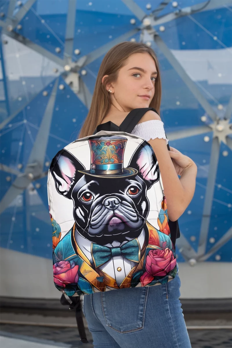 Teen Furry Companion French Bulldog Love Minimalist Backpack 2