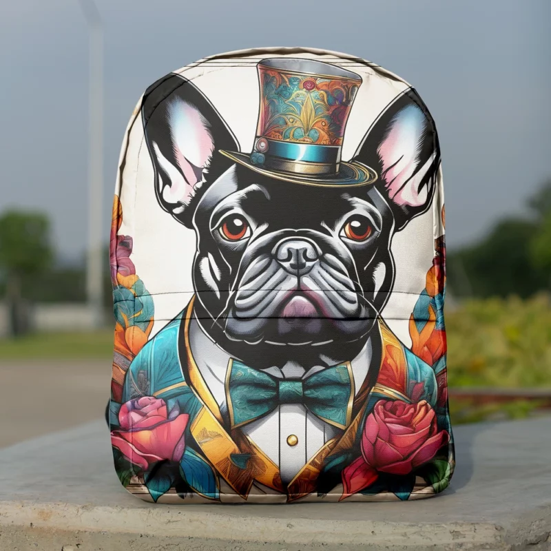 Teen Furry Companion French Bulldog Love Minimalist Backpack