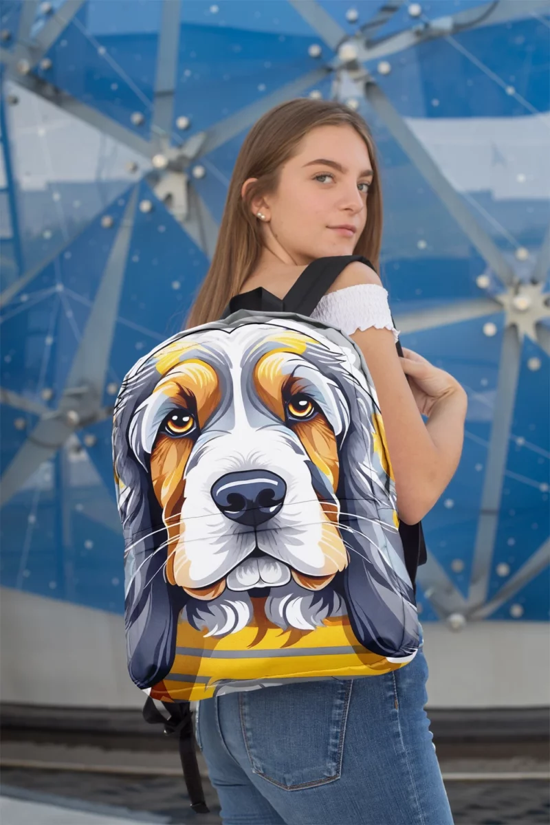 Teen Furry Companion Grand Basset Griffon Vendeen Love Minimalist Backpack 2
