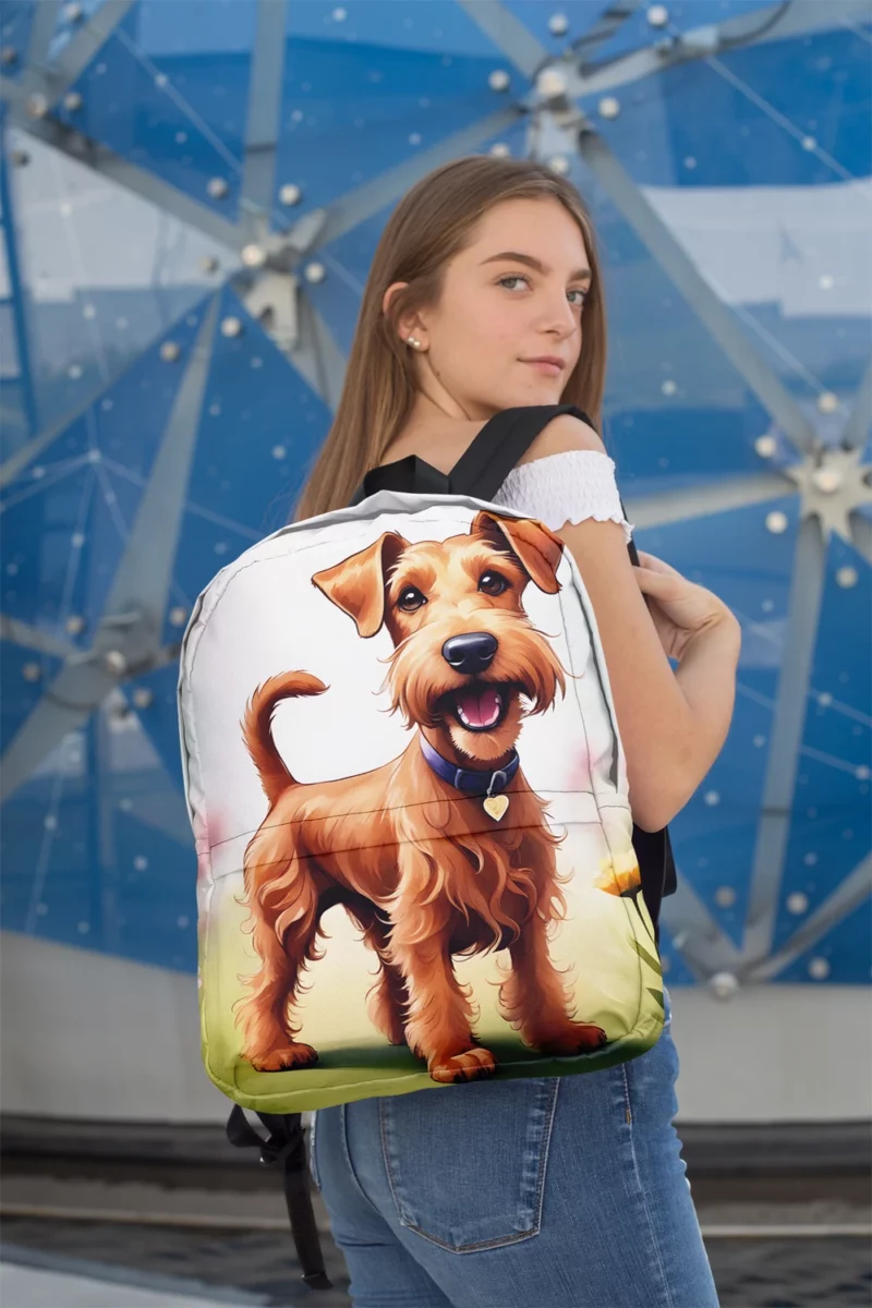 Teen Furry Companion Irish Terrier Love Minimalist Backpack 2