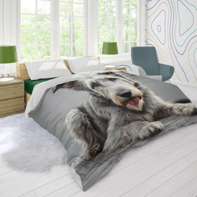 Teen Furry Companion Irish Wolfhound Love Duvet Cover