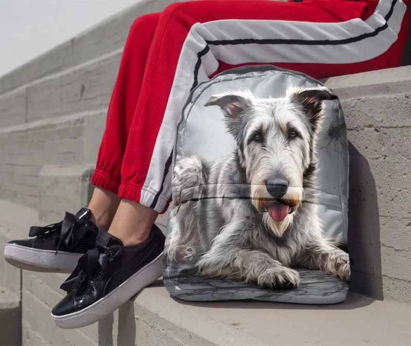 Teen Furry Companion Irish Wolfhound Love Minimalist Backpack 1