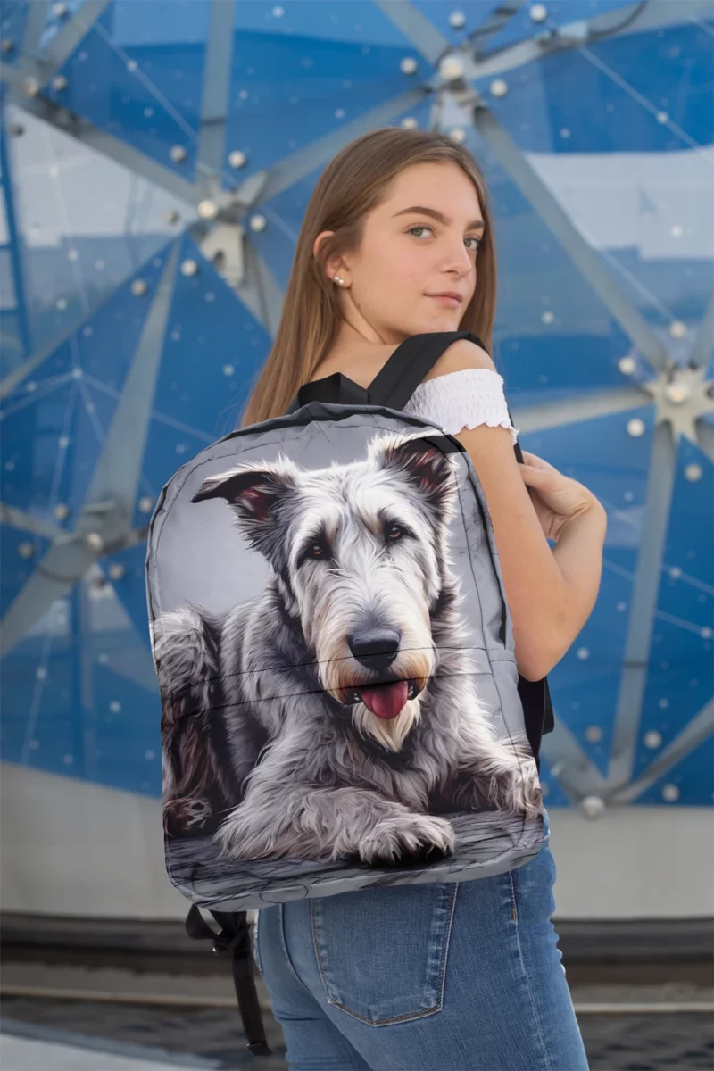 Teen Furry Companion Irish Wolfhound Love Minimalist Backpack 2