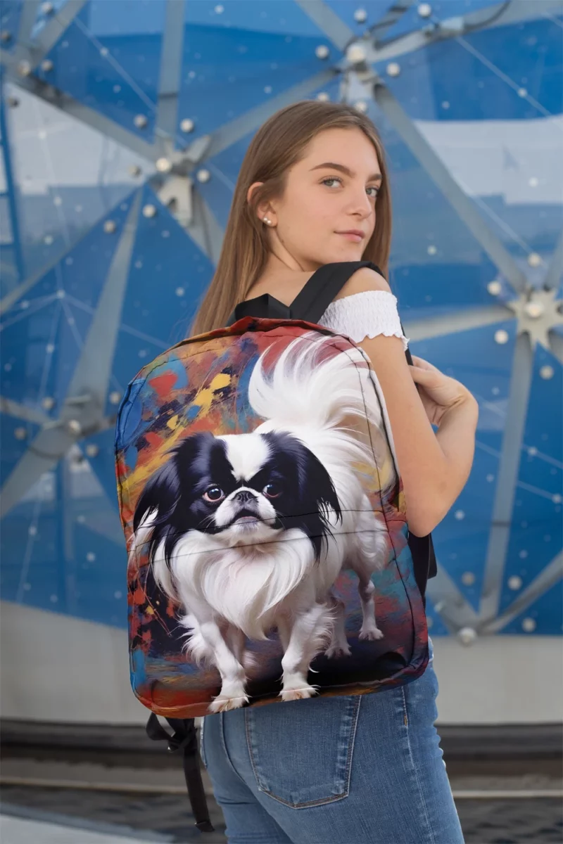 Teen Furry Companion Japanese Chin Love Minimalist Backpack 2