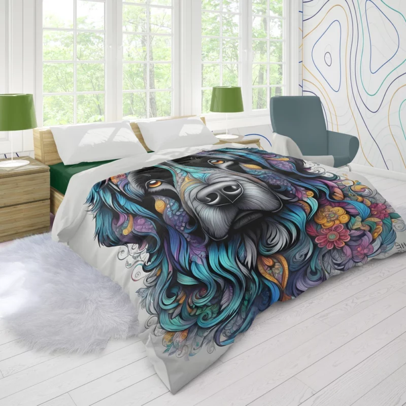 Teen Furry Companion Newfoundland Dog Love Duvet Cover