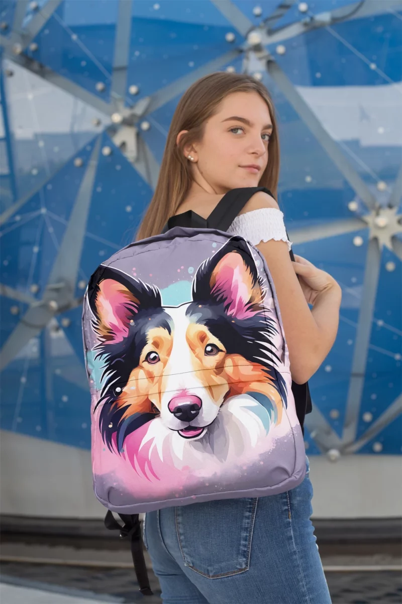 Teen Home Decor Collie Rough and Smooth Elegance Minimalist Backpack 2