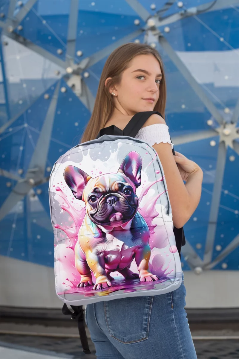 Teen Home Decor French Bulldog Elegance Minimalist Backpack 2