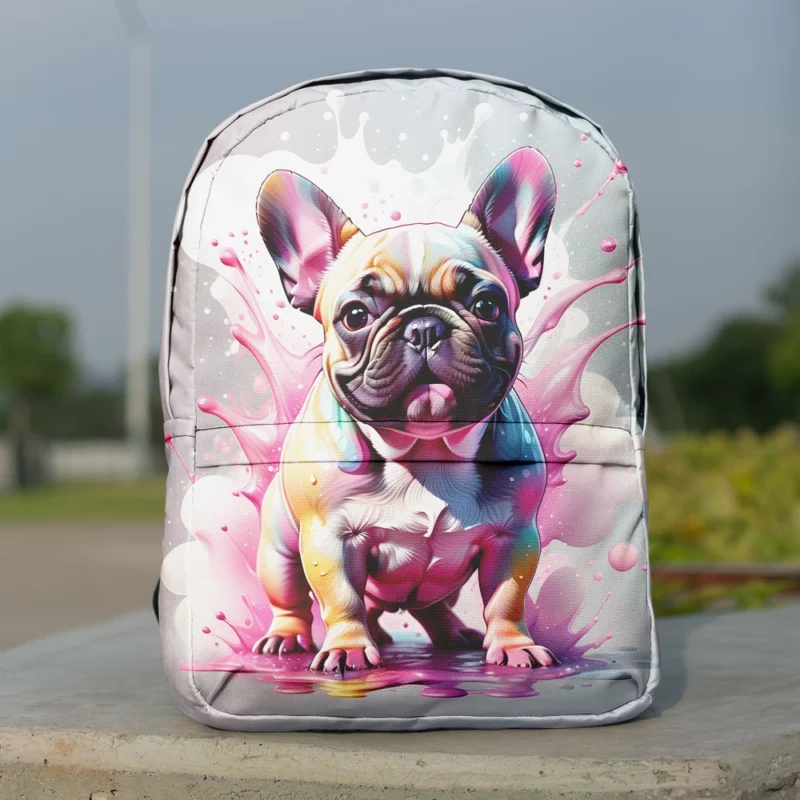 Teen Home Decor French Bulldog Elegance Minimalist Backpack