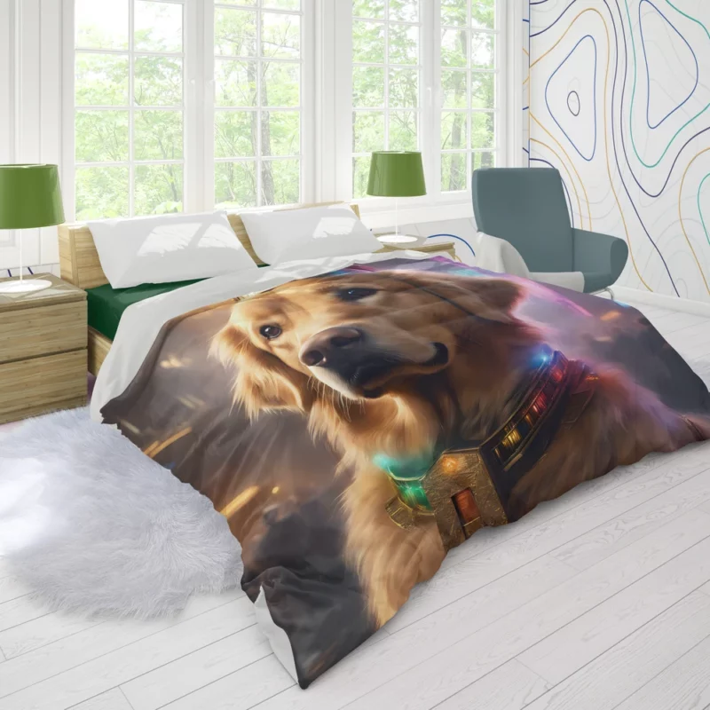 Teen Home Decor Golden Retriever Elegance Duvet Cover