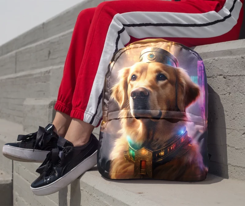 Teen Home Decor Golden Retriever Elegance Minimalist Backpack 1