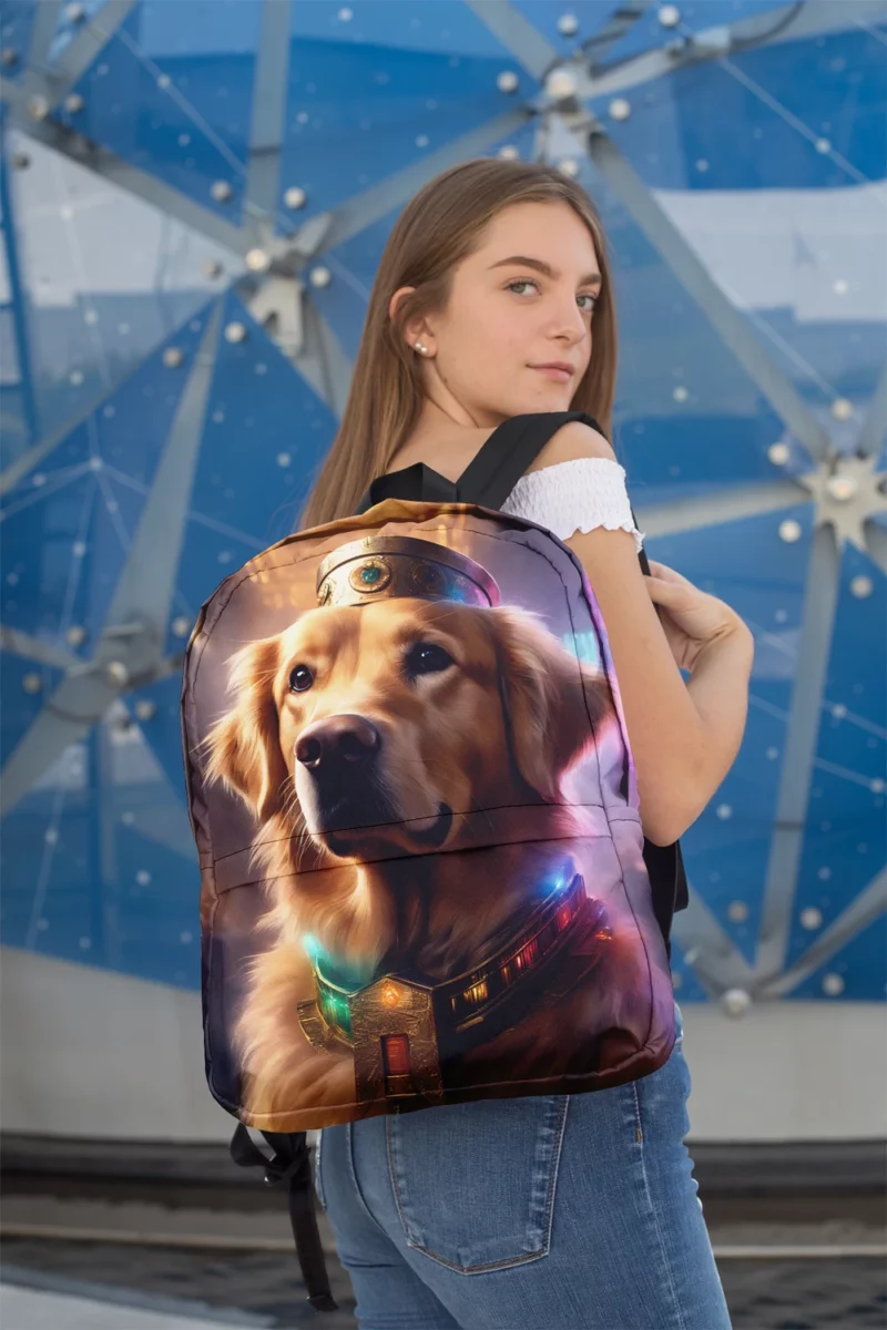 Teen Home Decor Golden Retriever Elegance Minimalist Backpack 2