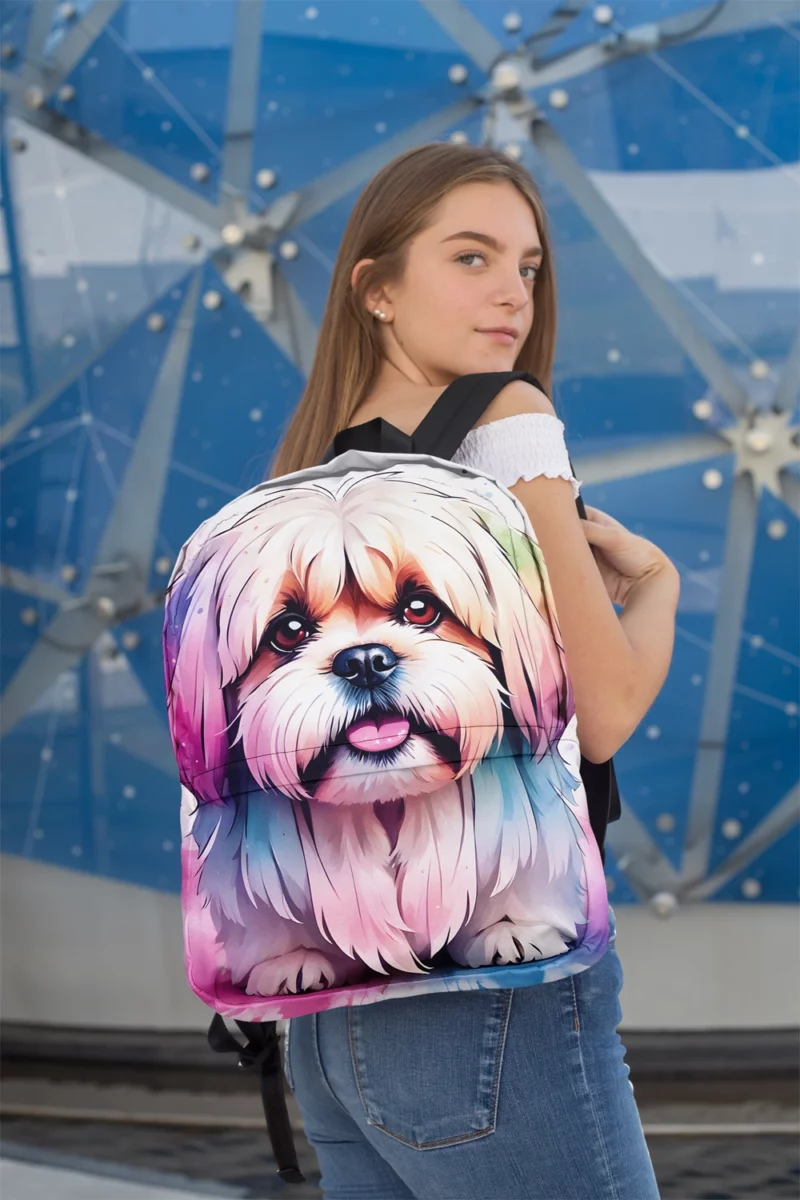 Teen Home Decor Lhasa Apso Elegance Minimalist Backpack 2