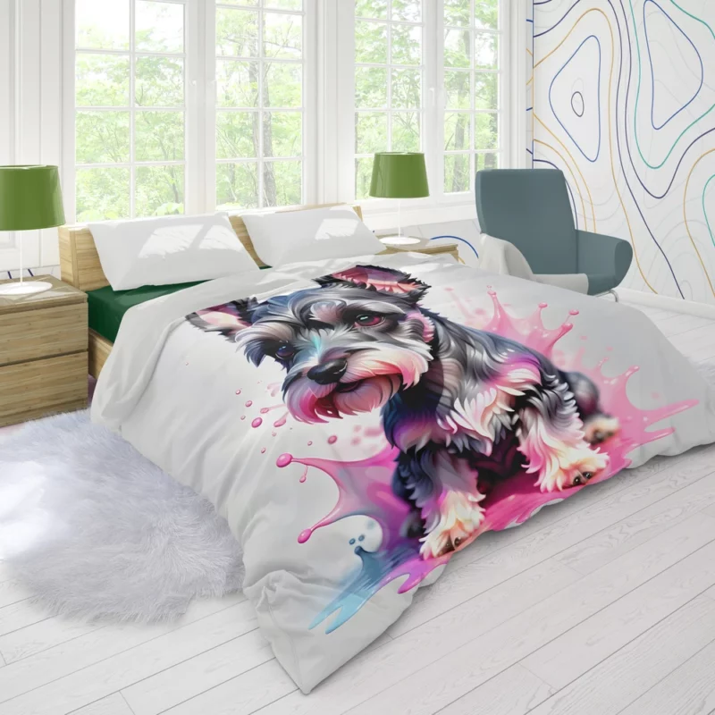 Teen Home Decor Miniature Schnauzer Elegance Duvet Cover