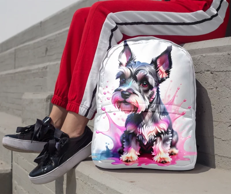 Teen Home Decor Miniature Schnauzer Elegance Minimalist Backpack 1