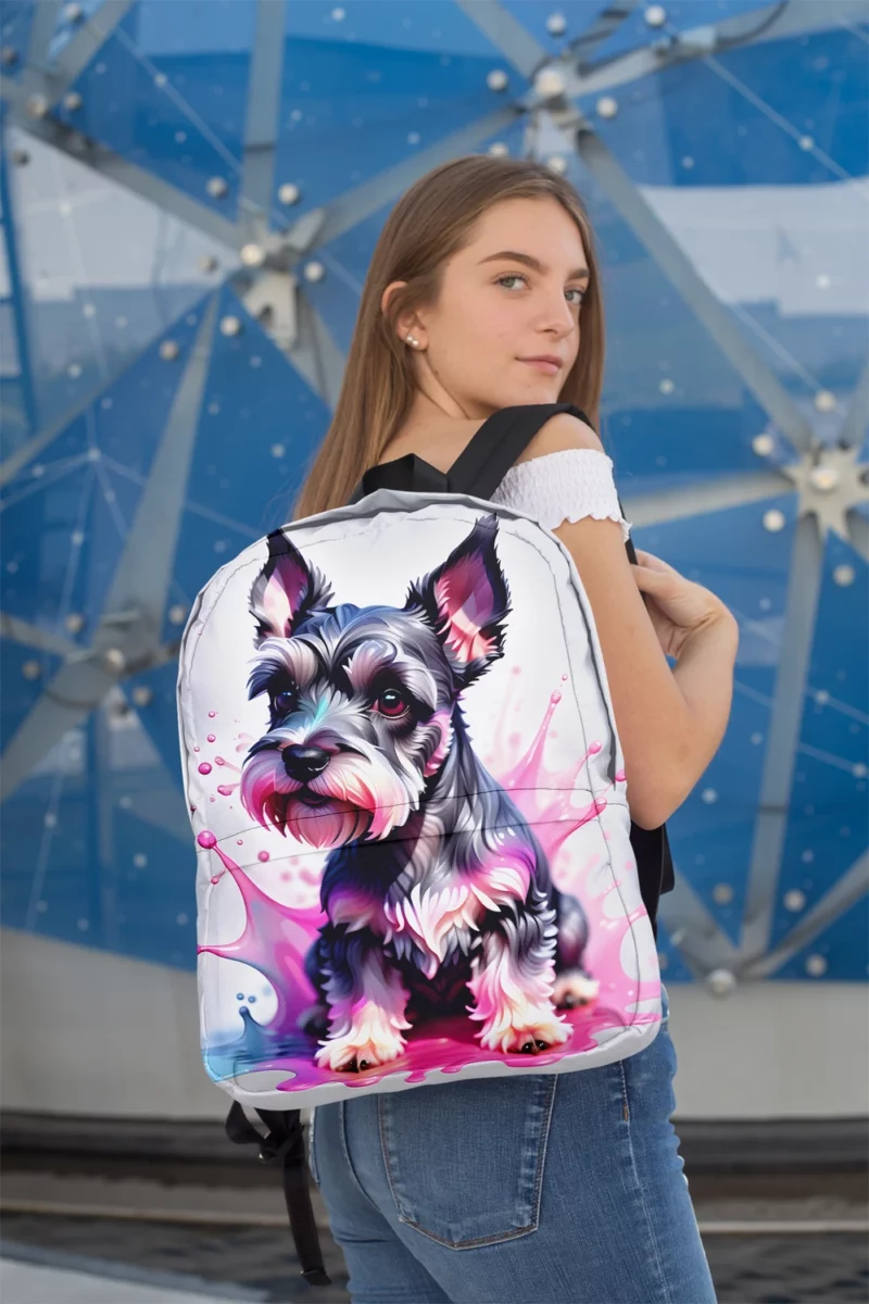 Teen Home Decor Miniature Schnauzer Elegance Minimalist Backpack 2