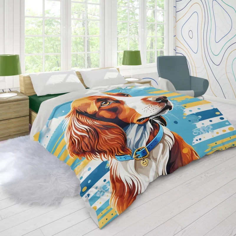 Teen Irish Red and White Setter Present Gift of Joy Duvet Cover