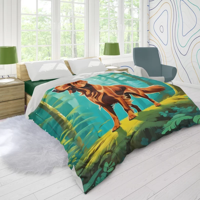 Teen Irish Setter Present Gift of Joy Duvet Cover