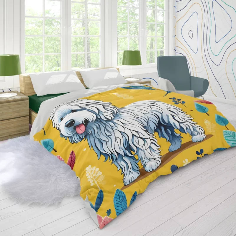 Teen Komondor Dog Present Gift of Joy Duvet Cover