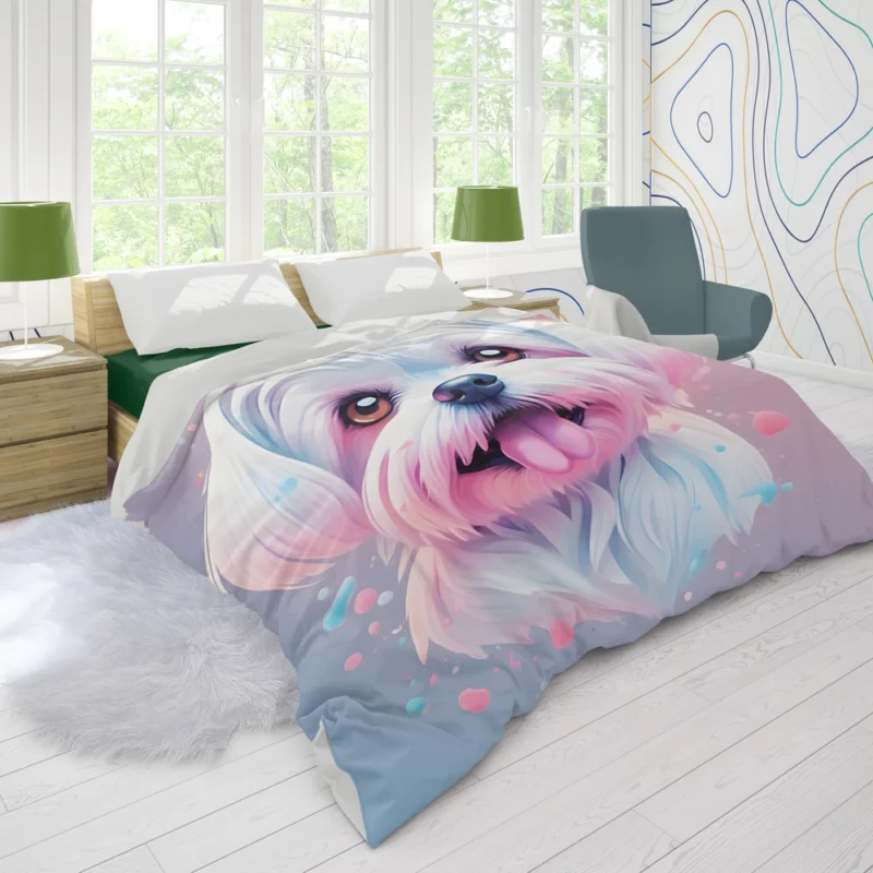 Teen Maltese Dog Present Gift of Joy Duvet Cover