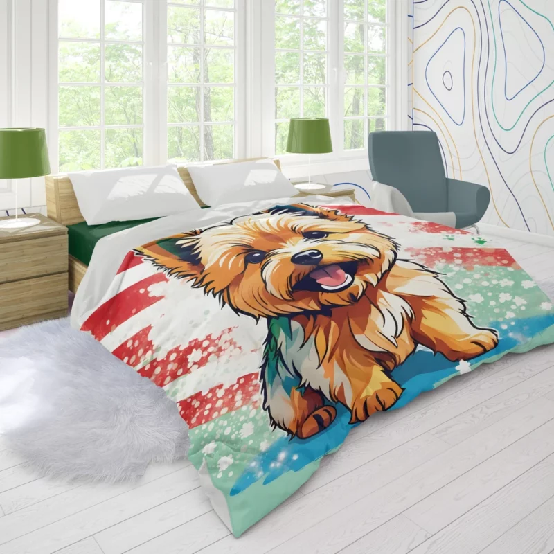 Teen Norwich Terrier Wonderland Dog Love Duvet Cover