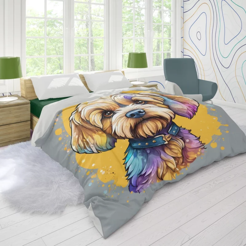 Teen Stylish Home Dandie Dinmont Terrier Decor Duvet Cover