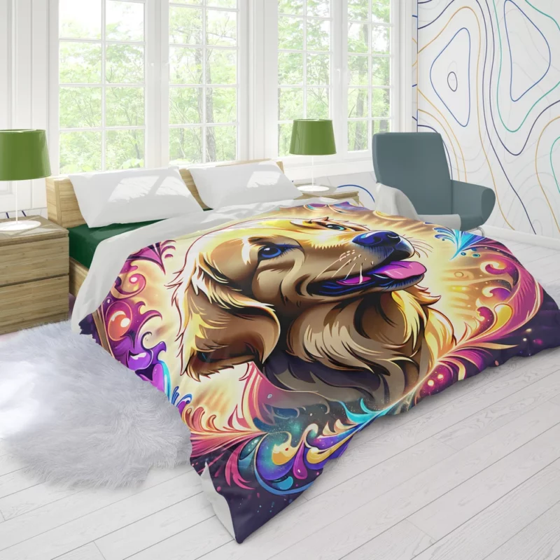 Teen Stylish Home Golden Retriever Decor Duvet Cover