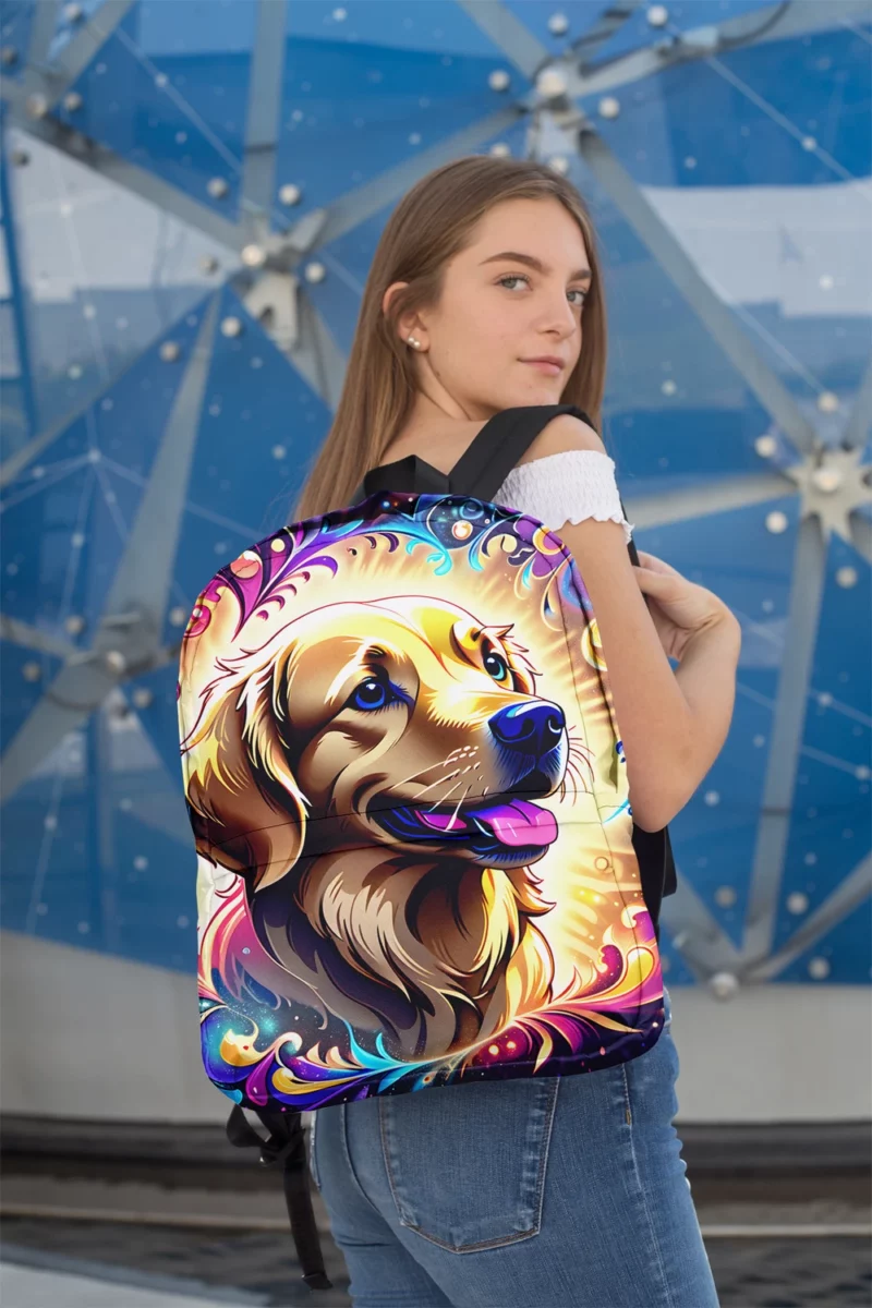 Teen Stylish Home Golden Retriever Decor Minimalist Backpack 2