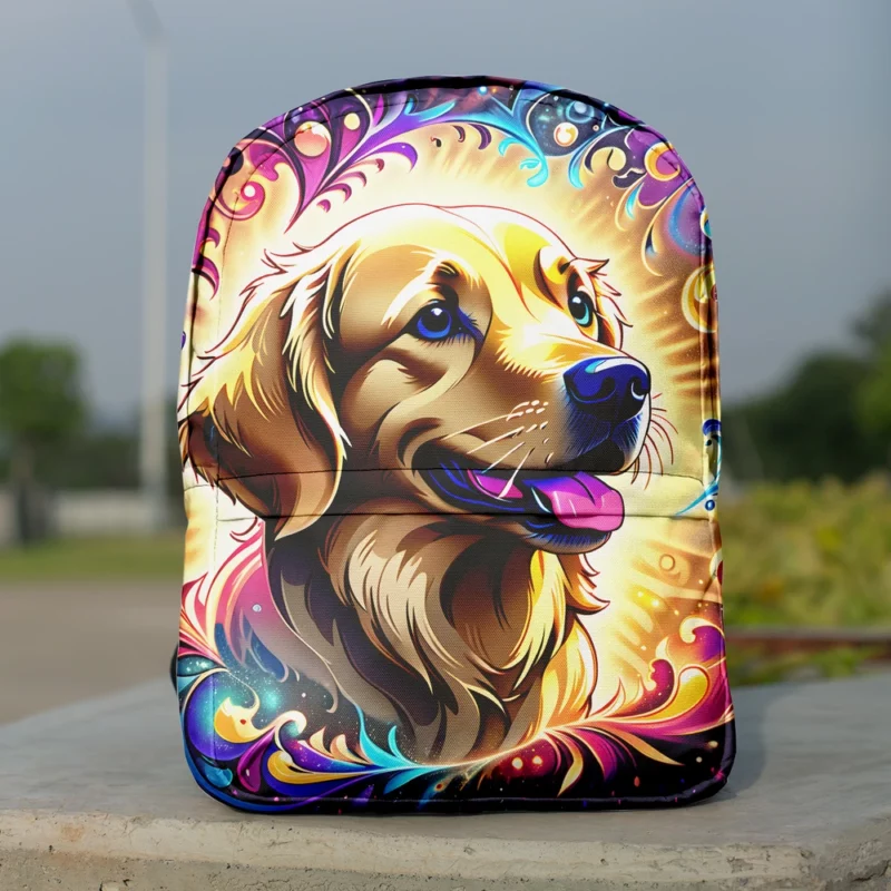 Teen Stylish Home Golden Retriever Decor Minimalist Backpack