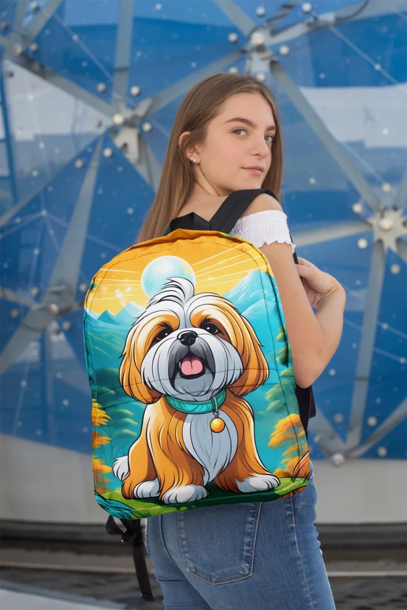 Teen Stylish Home Lhasa Apso Decor Minimalist Backpack 2