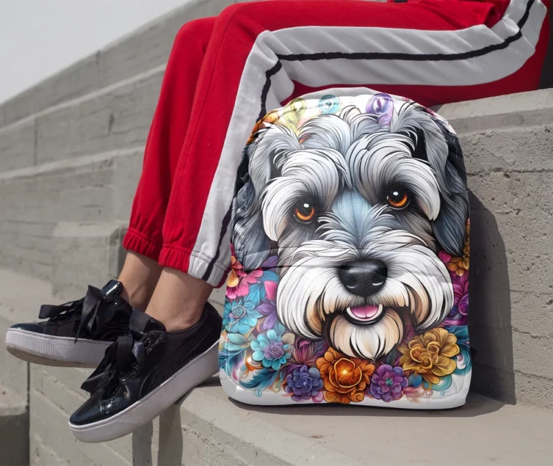 Teen Stylish Home Mini Schnauzer Decor Minimalist Backpack 1