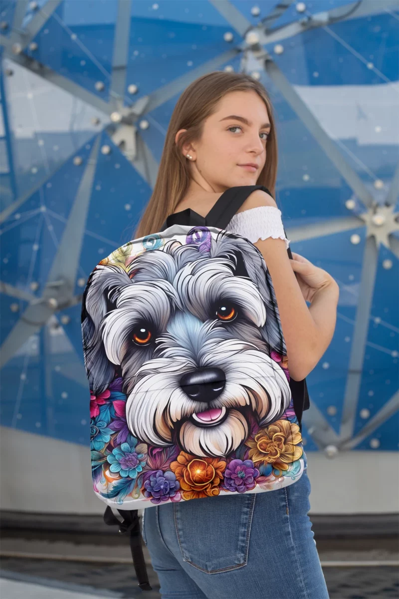 Teen Stylish Home Mini Schnauzer Decor Minimalist Backpack 2