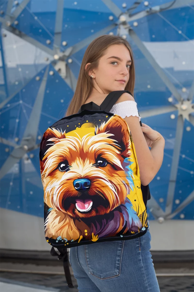 Teen Stylish Home Norwich Terrier Decor Minimalist Backpack 2