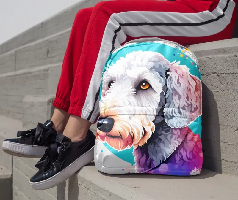 Terrier Elegance Dog Bedlington Beauty Minimalist Backpack 1