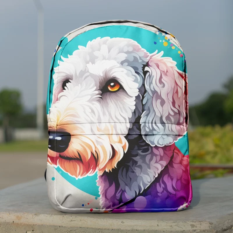 Terrier Elegance Dog Bedlington Beauty Minimalist Backpack