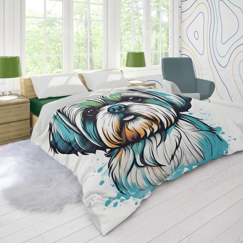 The Affectionate Shih Tzu Dog Duvet Cover