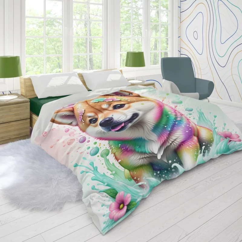 The Agile Shiba Inu Japanese Dog Duvet Cover