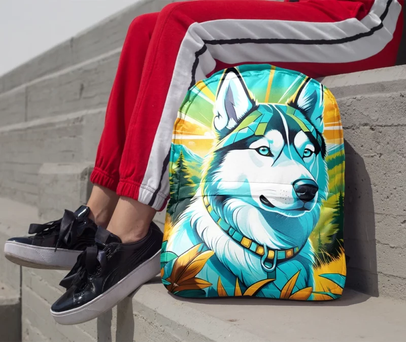 The Agile Siberian Husky Dog Minimalist Backpack 1