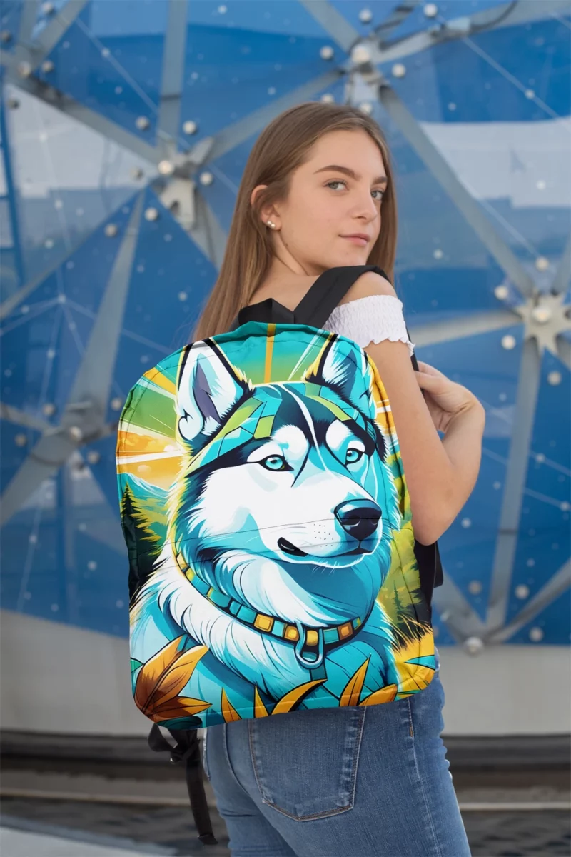 The Agile Siberian Husky Dog Minimalist Backpack 2