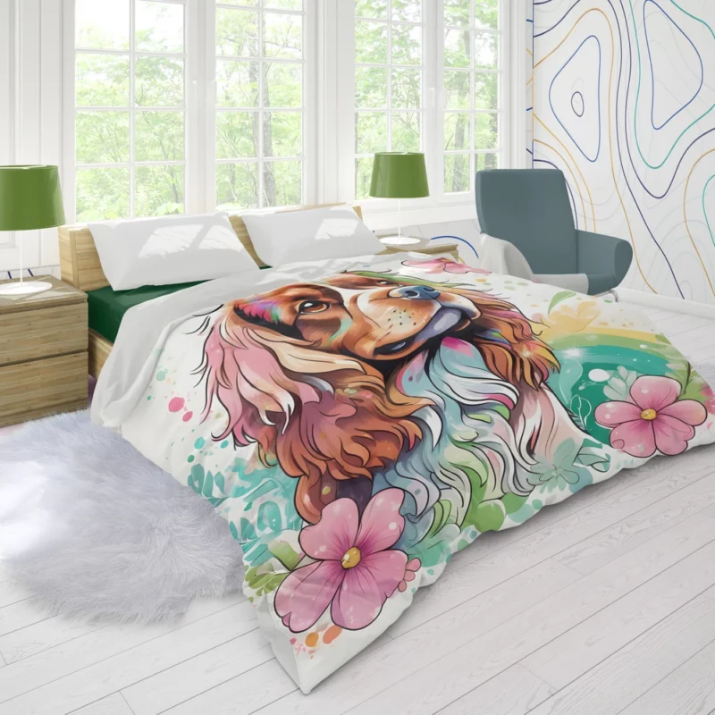 The Agile Sussex Spaniel Dog Duvet Cover