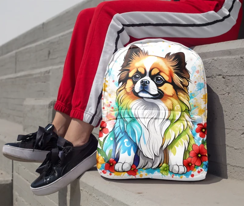 The Agile Tibetan Spaniel Loyal Dog Minimalist Backpack 1