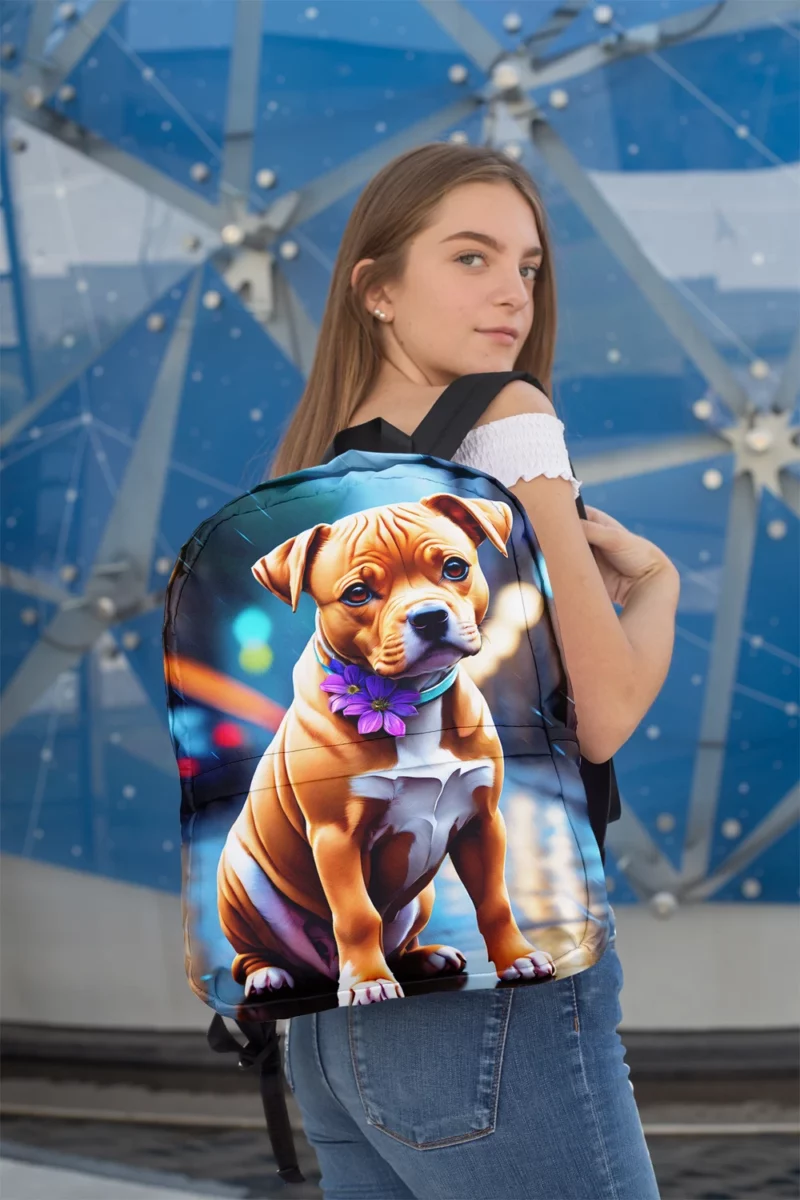 The Brave Staffordshire Bull Terrier Dog Minimalist Backpack 2