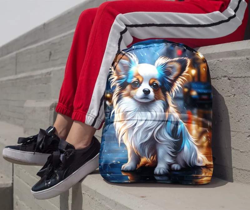 The Charming Papillon Dog Breed Minimalist Backpack 1