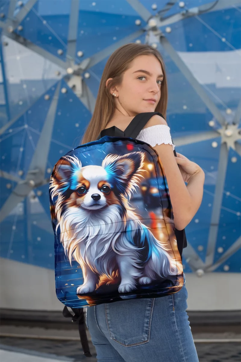 The Charming Papillon Dog Breed Minimalist Backpack 2