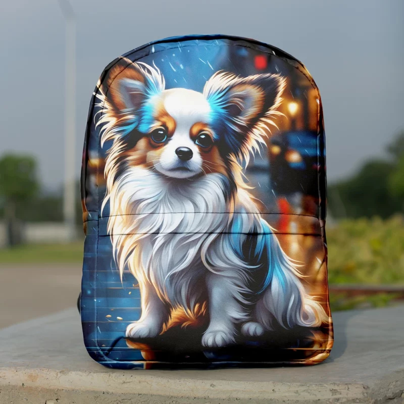 The Charming Papillon Dog Breed Minimalist Backpack